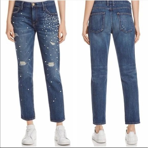 Current Elliot Denim & Pearl Boyfriend Jeans Womens Sz 32 - Picture 1 of 12